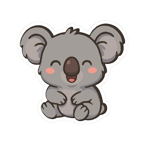 Koala Kiss-Cut Stickers, Animal Decals, Cute Koala Laptop Sticker, Vinyl Koala Sticker for Water Bottle