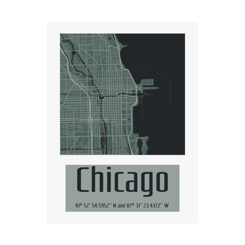 Chicago Illinois Map Poster - Etsy