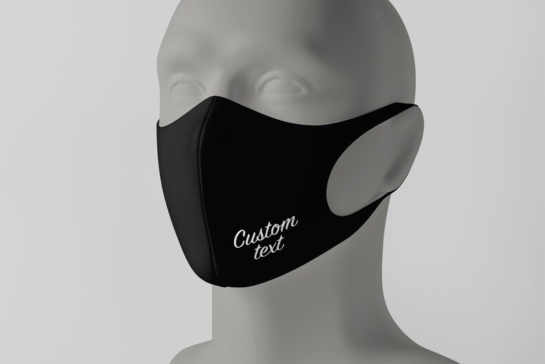 PERSONALISED Face Mask CUSTOM Text Facemask Washable and Etsy Australia