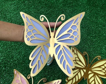 8 Pcs Assorted size 3D butterfly for birthday decorations, wall art table , nursery, baby shower decorations, backdrop event decoration