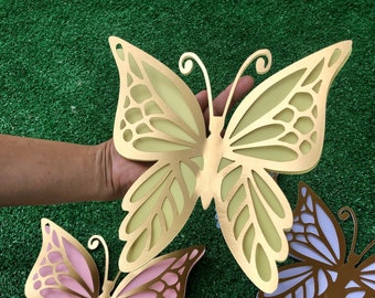 8 Pcs 3D butterfly for birthday decorations, wall art table, nursery decor, butterfly backdrop for baby shower and wedding decoration