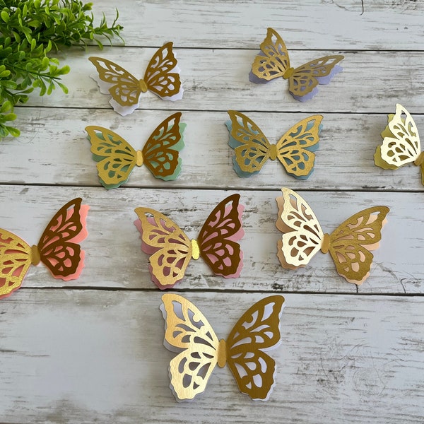 Small butterfly centerpieces for birthday decoration, nursery decor, light pink butterfly backdrop for baby shower and wedding decoration