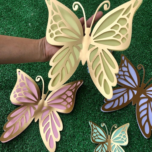 8 Pcs 3D butterfly for birthday decorations, wall art table, nursery decor, butterfly backdrop for baby shower and wedding decoration