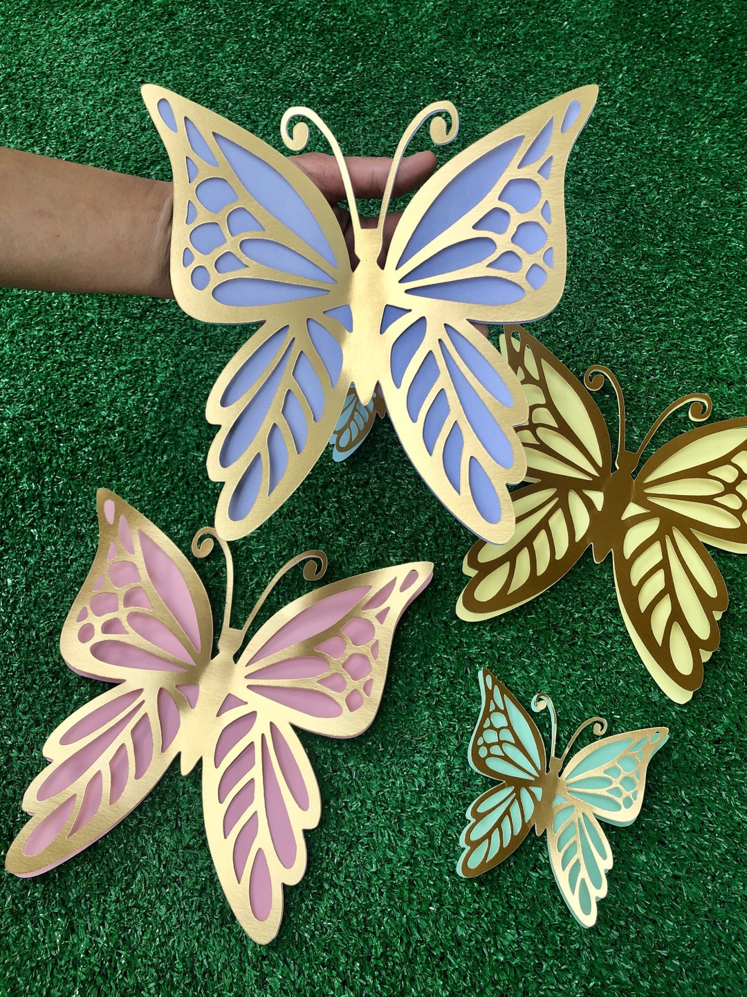 8 Pcs Assorted Size 3D Butterfly for Birthday Decorations, Wall Art ...
