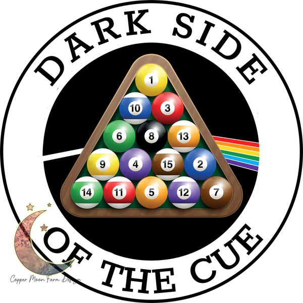 Dark side of the cue / pool / billiards PNG file for sublimation