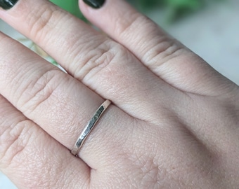 Sterling Silver Ring - Hammered Silver Ring - Stacking Rings - Minimalist Ring - Gift for Her - Sterling Silver Ring - Stackable Rings