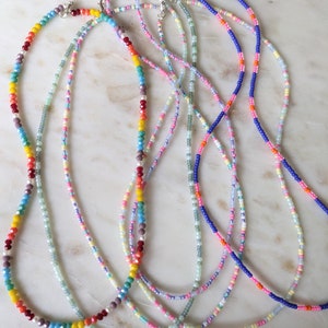 Spring Necklaces - Beaded Necklaces - Seed Bead Choker - Y2K Necklaces - Beaded Chokers - Boho Jewellery - Multi Colour Necklaces - Necklace