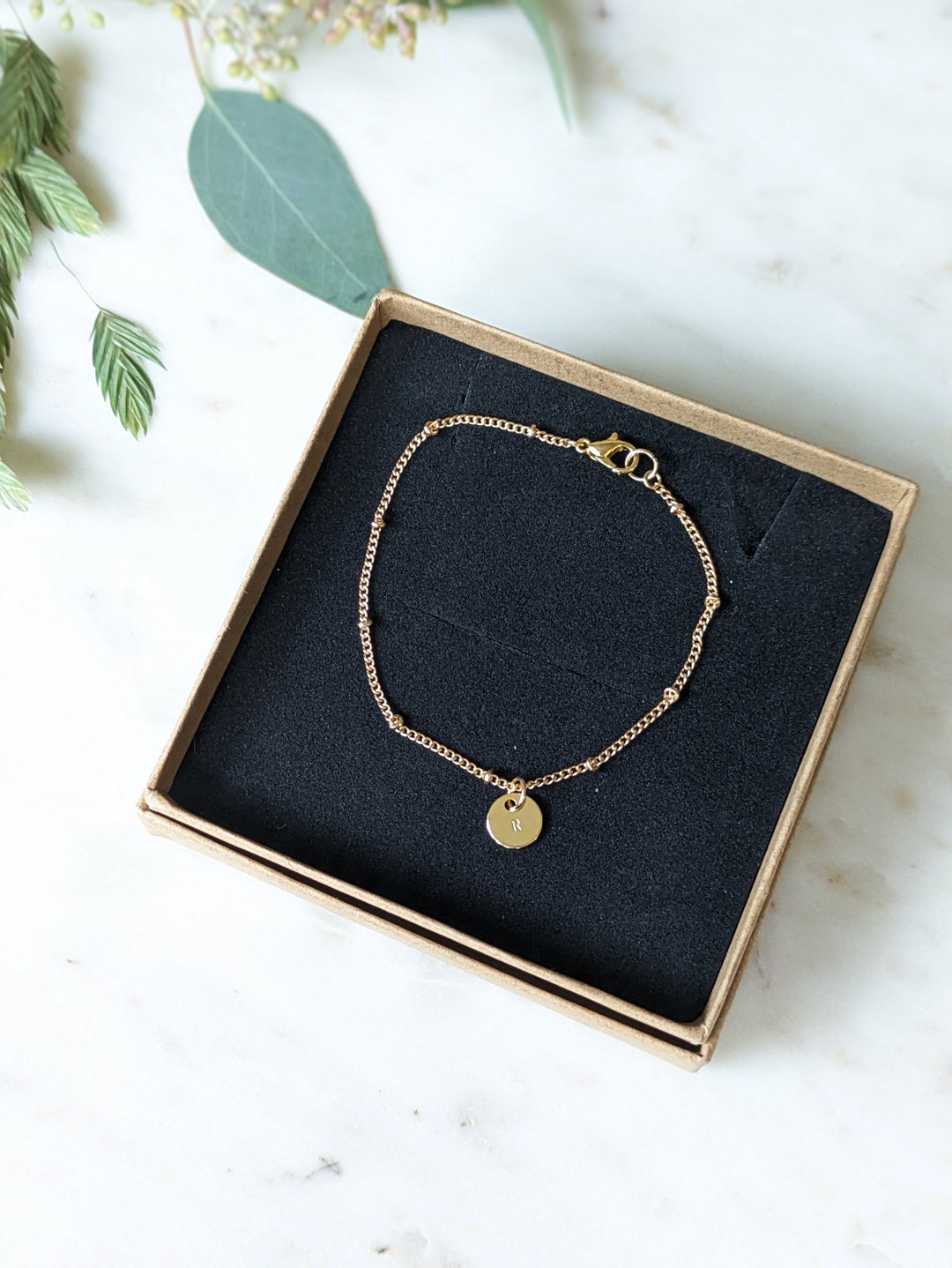 Gold Plated Initial Bracelet Personalised Bracelet Letter Etsy UK