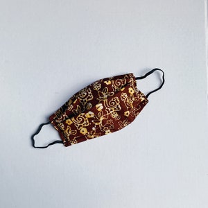 Braun Batik Baumwolle handgemachte Gesichtsmaske