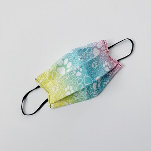 Rainbow Paw Printed Cotton Handmade Face Mask