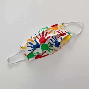 Colorful Handprints Cotton Handmade Face Mask