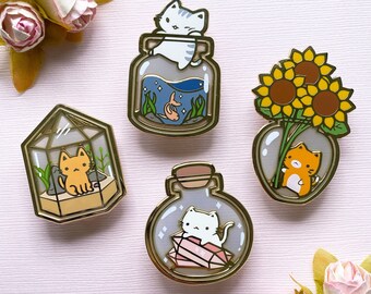 Jar Cats Enamel Pin | Original Aesthetic Pin Design