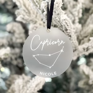 Zodiac Sign Christmas Ornament | Acrylic Star Sign Ornament | Constellations Ornament | Astrology Ornament