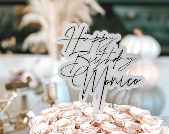 Happy Birthday cake topper | double acrylic cake topper