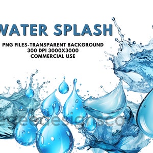 Acqua dell'acquerello Splash goccia PNG Clipart set, PNG, goccia d'acqua, goccia d'acqua png download immediato