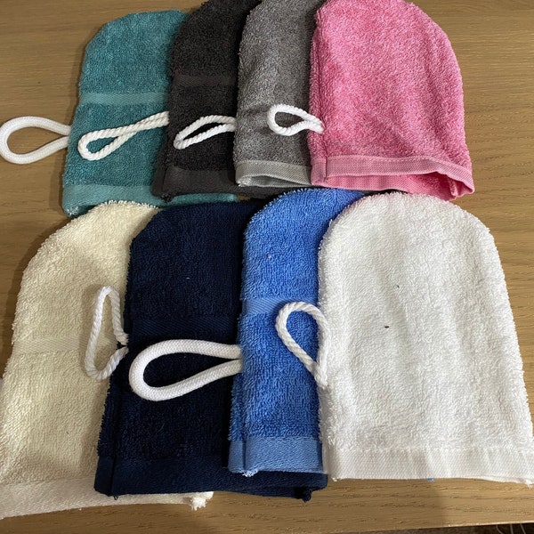 WASH MITTS Pack of 2 Luxury 100% Cotton Towelling NOT Microfibre
