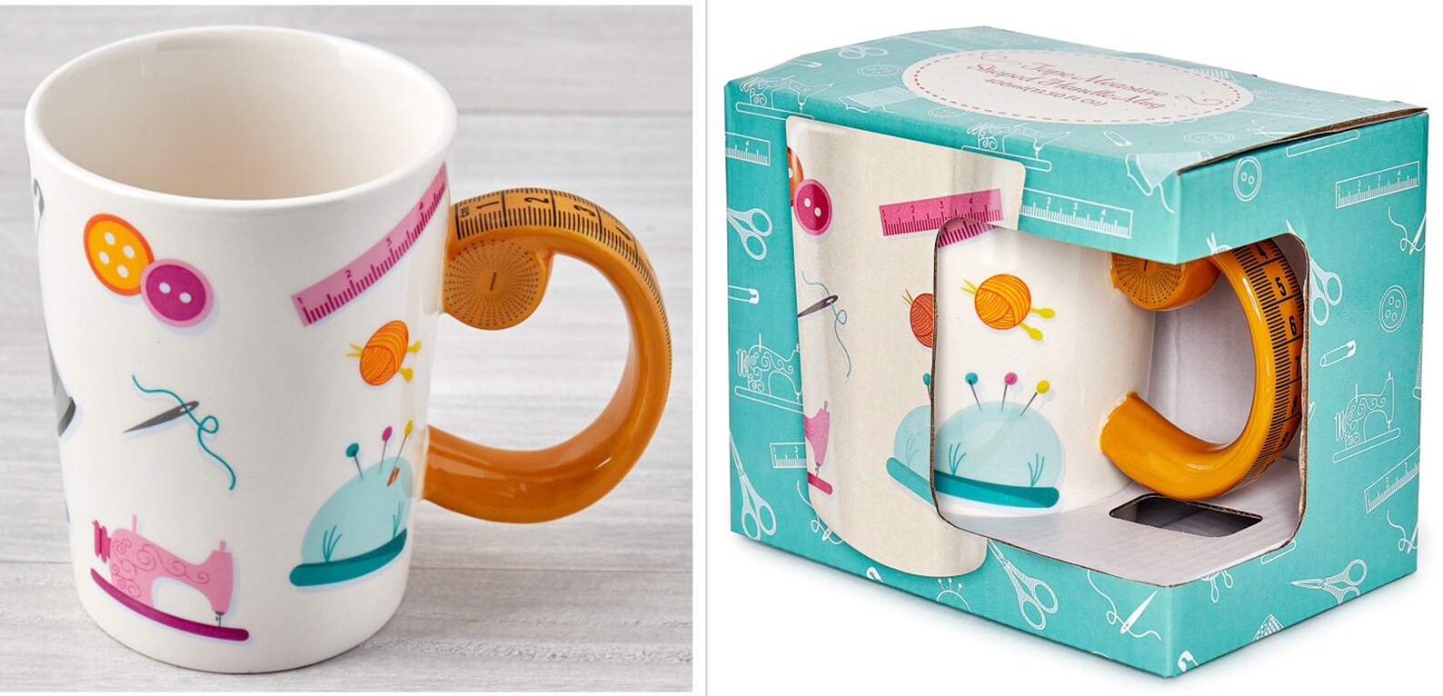 SEWING MUG With Tape Measure Handle BOXED Great Gift for a Etsy