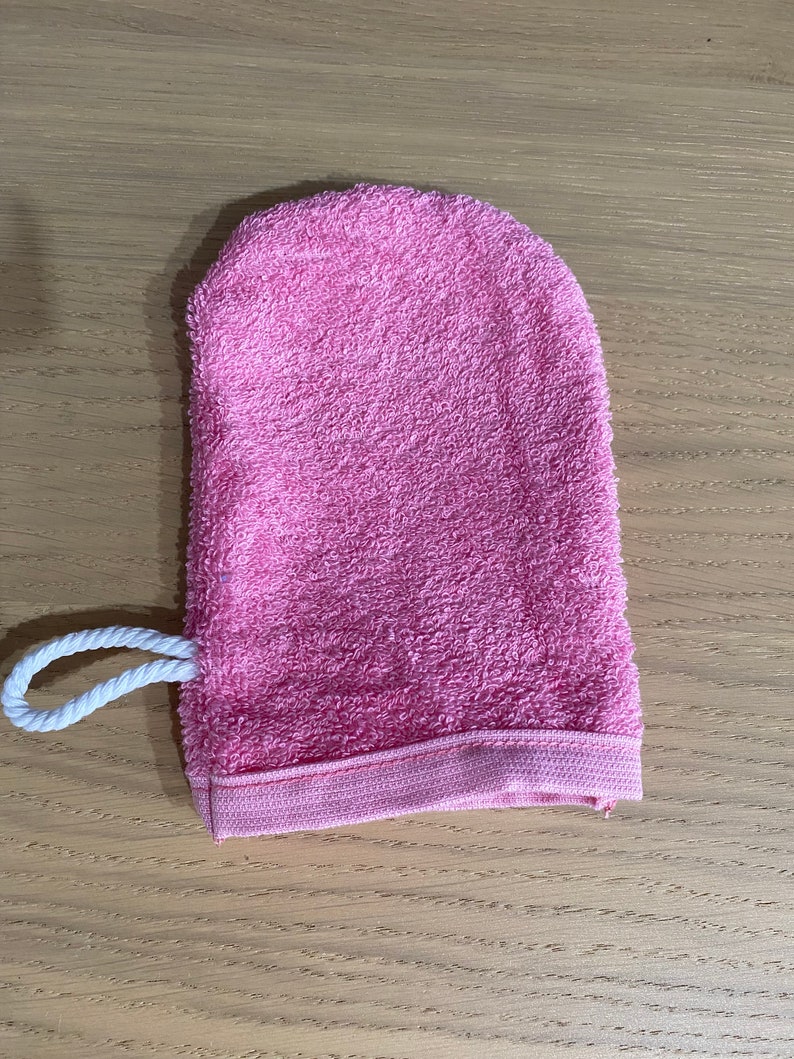 WASH MITTS Pack of 2 Luxury 100% Cotton Towelling NOT Microfibre Pink