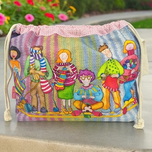 TRICOT ET CROCHET Sac à cordon « The Yarn Club » Knitting Ladies par Emma Ball