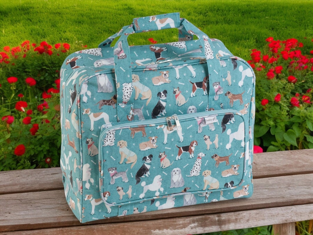 NAHMASCHINE Tragetasche Dogs Design Gemischte Hunderassen auf einem weichen Turkis Hintergrund Etsy