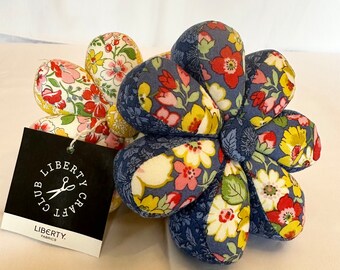 LIBERTY PIN CUSHION Flower Design Available in Yellow or Blue