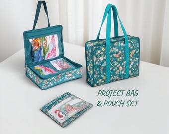 Project Craft tassen- en etuiset ~ Opbergset vogelvolière blauwgroen