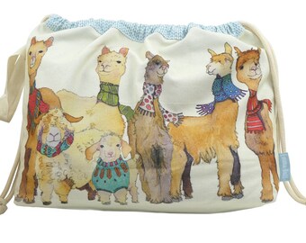 Alpaca's en vrienden Design BREIEN & HAKEN Tasje met trekkoord van Emma Ball