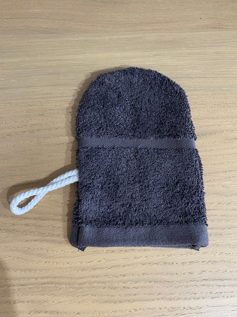 WASH MITTS Pack of 2 Luxury 100% Cotton Towelling NOT Microfibre Charcoal