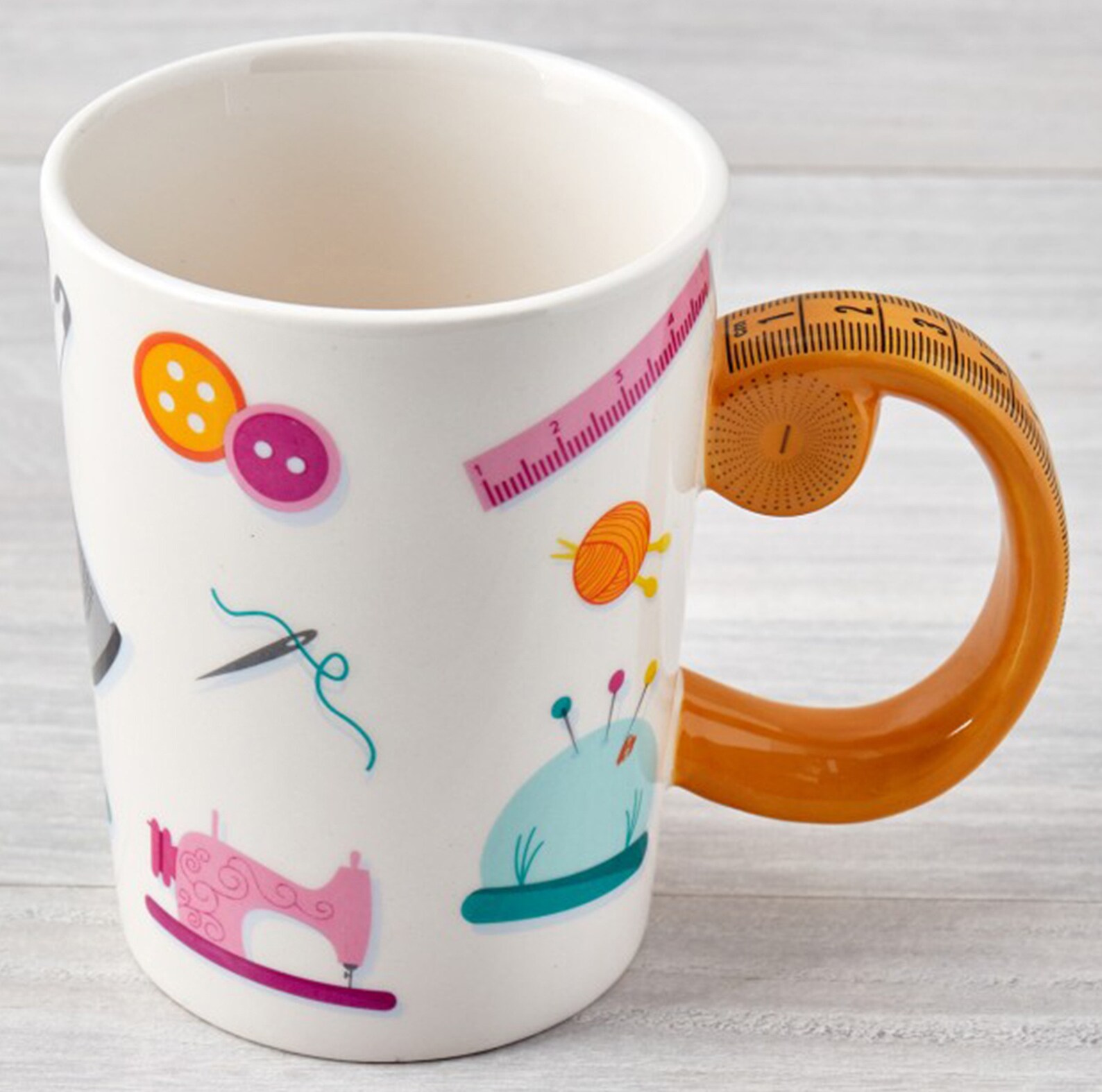 SEWING MUG with Tape Measure Handle BOXED Great gift for a Etsy