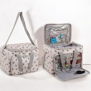 Bee Knitting & Craft Tote Organiser Bee Design Sturdy Bag with Lots of Compartments