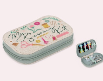 My Sewing Kit Embroidered Design Zip Case with Contents