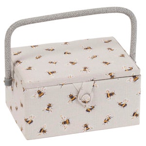 PANIER À COUDRE Motif abeille de taille moyenne Disponible avec ou sans kit d'accessoires de couture de qualité Basket Only