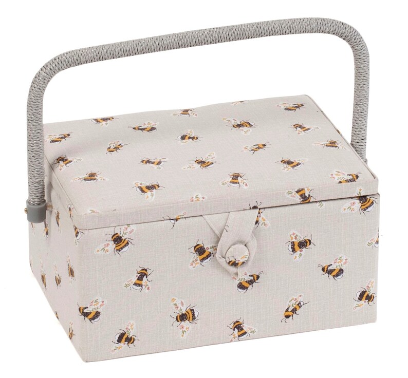 PANIER À COUDRE Motif abeille de taille moyenne Disponible avec ou sans kit d'accessoires de couture de qualité Basket Only