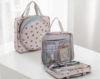 Bee Craft Aufbewahrungstasche mit Hoop Pocket, Stickprojekt-Tasche, Kreuzstich-Organizer