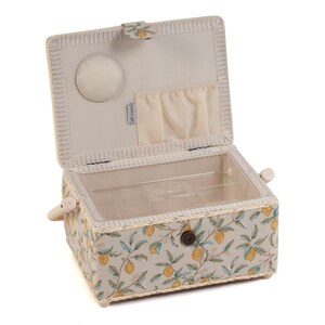 SEWING BASKET 'Morris Lemons' Design Medium Size with Optional Sewing Kit Available image 9