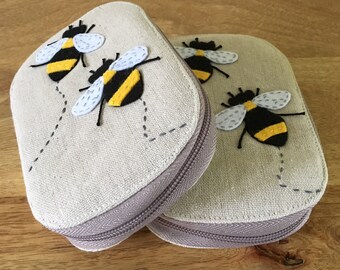 BEE NÄHKÄSTCHEN Bee Design mit Inhalt Zip Case Super Qualität