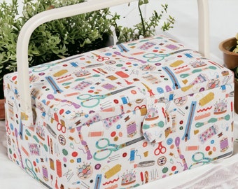 SEWING BASKET Haby Notions Design Medium Size with Optional Sewing Kit Available