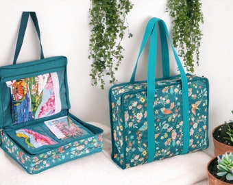 PROJECT & CRAFT BAG Bird Aviary Design Fantastic Storage Bag Lots of Pockets