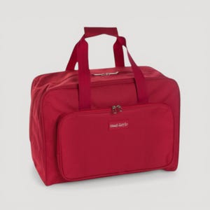 Red Sewing Machine Carry Case Bag – Storage with Front Pocket – Heavy Duty Polyester