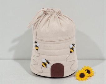 BEE HIVE DRAWSTRING Bag. Ideal for Crafts, Knitting & Sewing. Super Quality