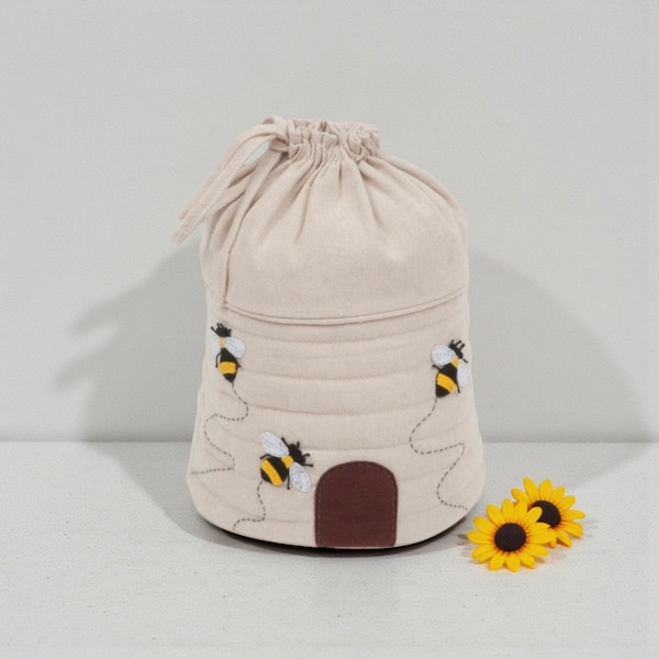 BEE HIVE DRAWSTRING Bag. Ideal for Crafts, Knitting & Sewing. Super Quality
