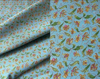 LIBERTY FABRIC London Parks ~ Park Gates Blue Vendu par FQ, 1/2 m et 1 m