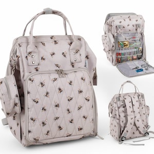 CRAFT STORAGE BACKPACK Bee Design Viele Taschen und Fächer
