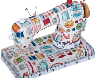 Sewing Machine Shaped Pin Cushion in Sewing Notions Fabric