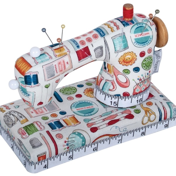 Sewing Machine Shaped Pin Cushion in Sewing Notions Fabric