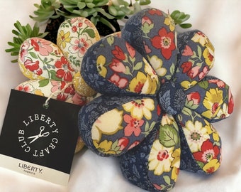 LIBERTY PIN CUSHION Flower Design Available in Yellow or Blue