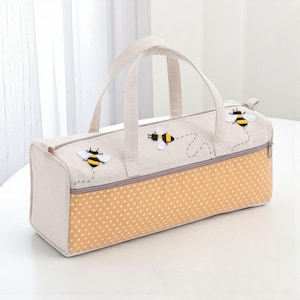 Bee Stickväska – Garnförvaringsväska med ulldispenser