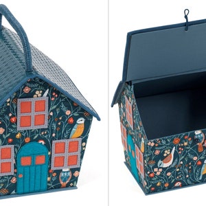 CESTA DE COSTURA Diseño 'Aviary Birdhouse' Forma única Impresionantes pájaros Tamaño mediano Super calidad imagen 3