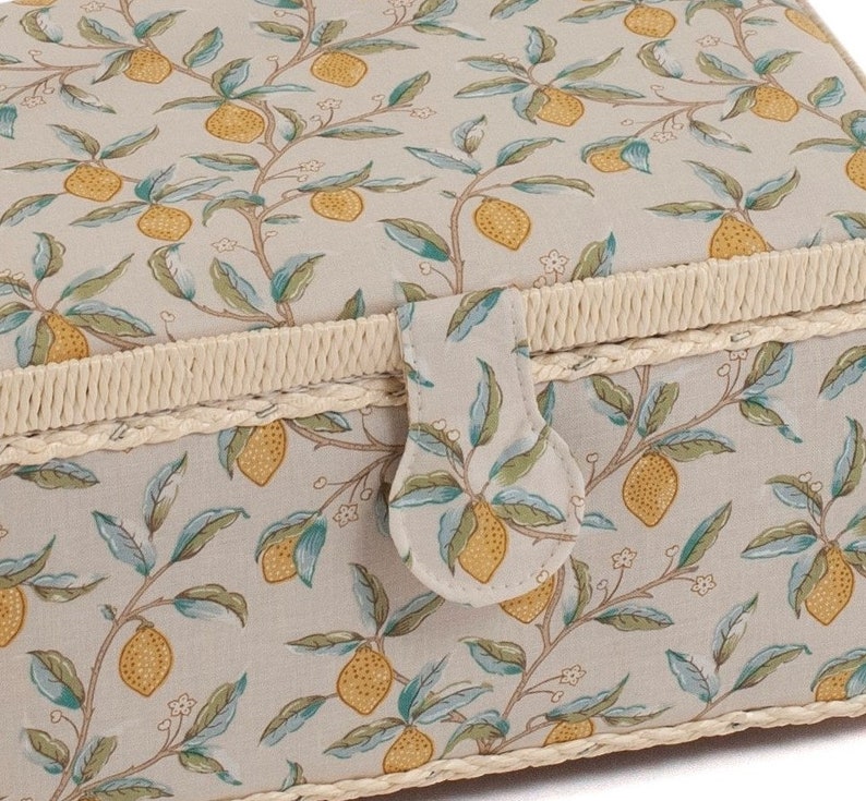 PANIER À COUTURE Motif Morris Lemons de taille moyenne avec kit de couture en option disponible image 8