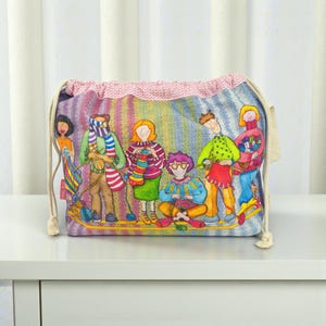 Tas met koord voor breien en haken – The Yarn Club van Emma Ball. Katoenen projecttas